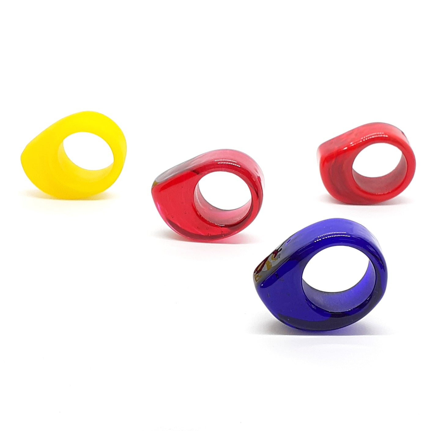 Asymmetrical Ring Navy Blue