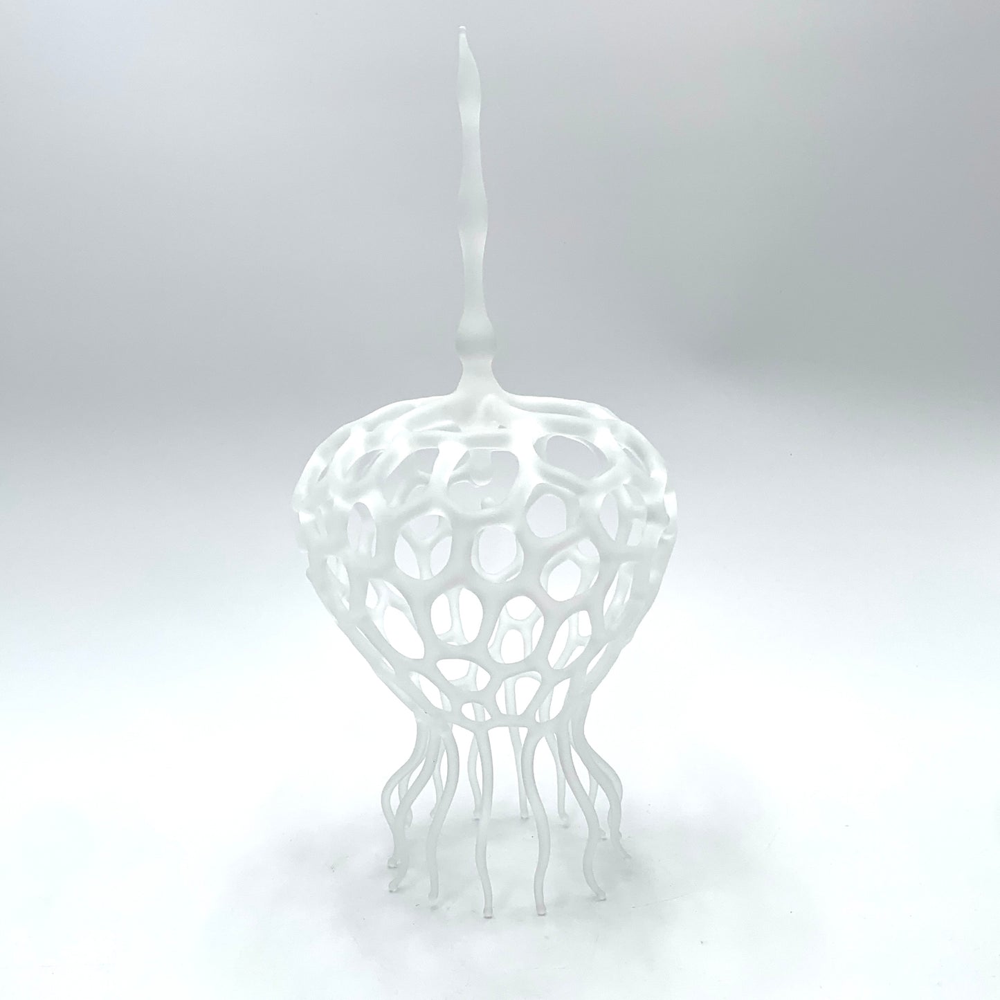 Alien Flower Sandblasted Glass Sculpture