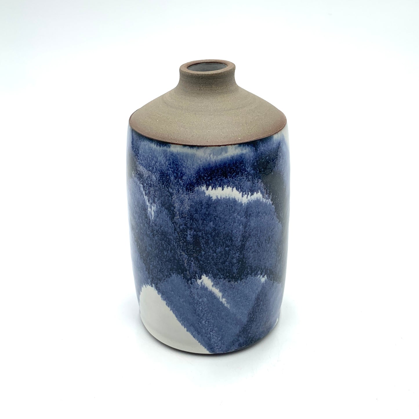 Vase White with Cobalt Tall