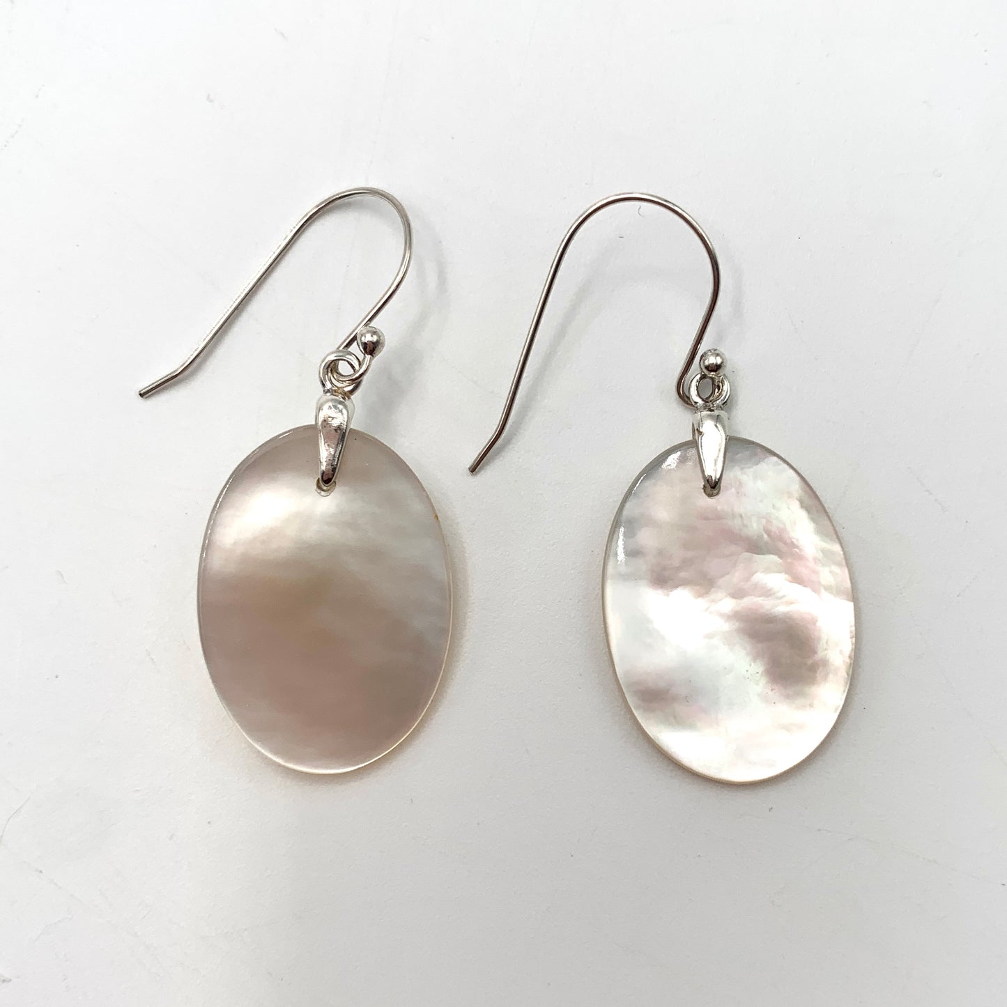 SS MOP Oval Hook Earrings