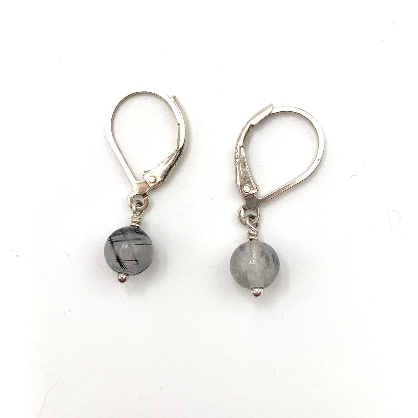 SS Tourmalated Quartz Lever-Back Earrings