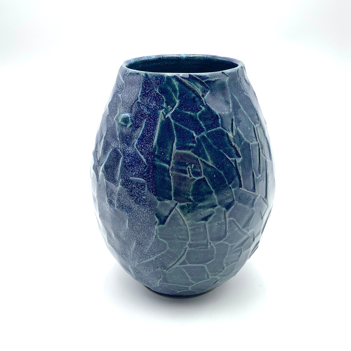 Blue Carved Vase #5