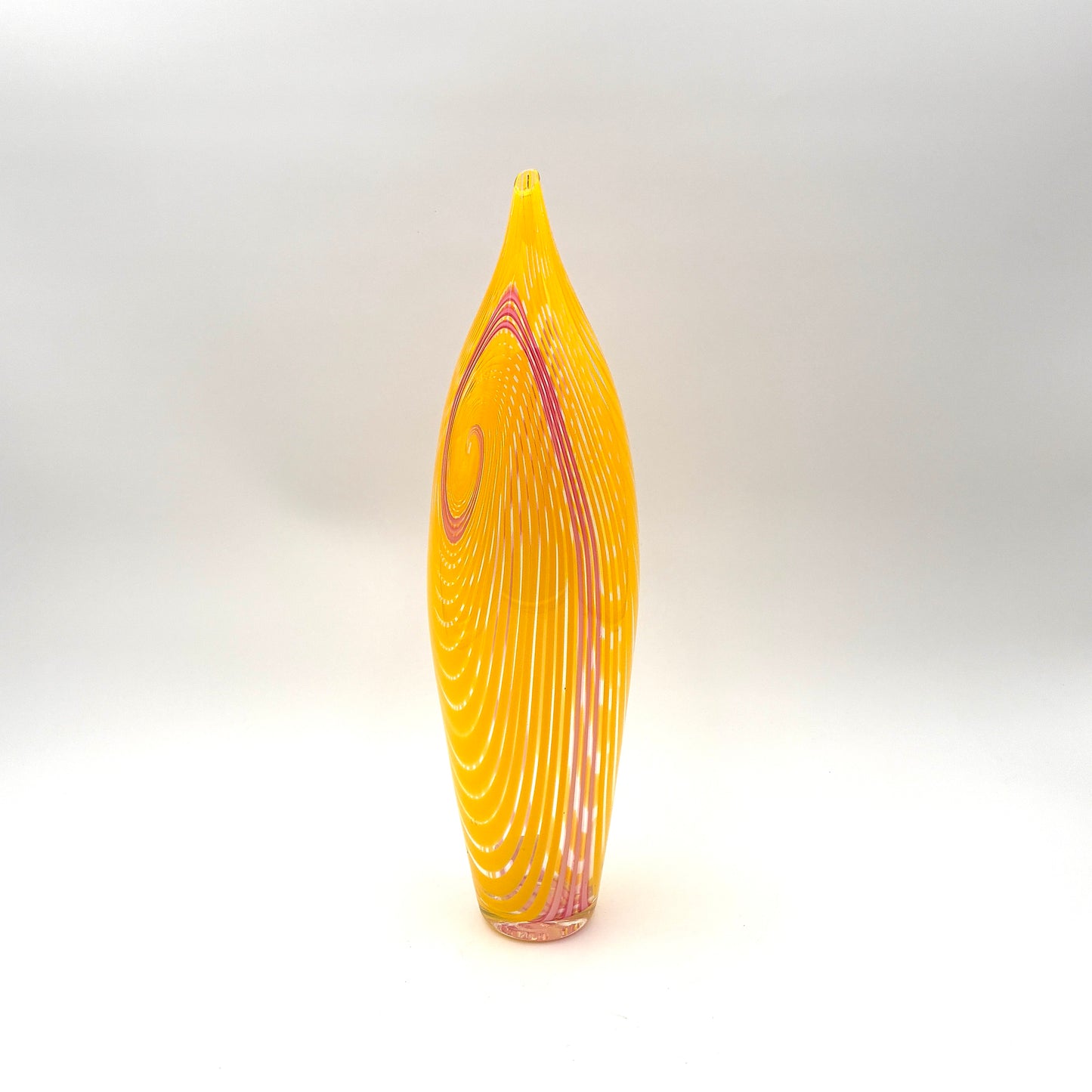 Vase Yellow and Pink Cane Swirl