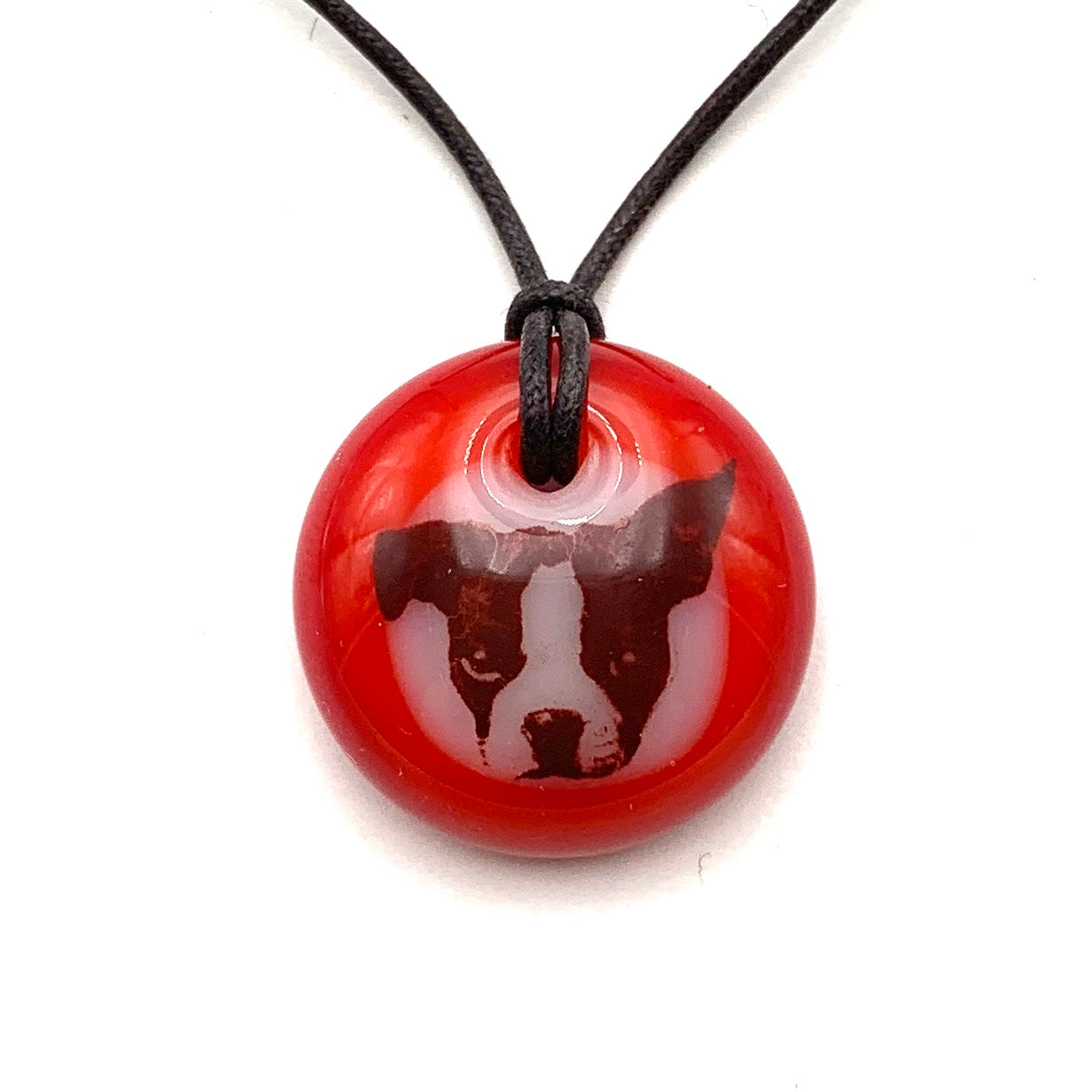 Boston Terrier Pup Head Red