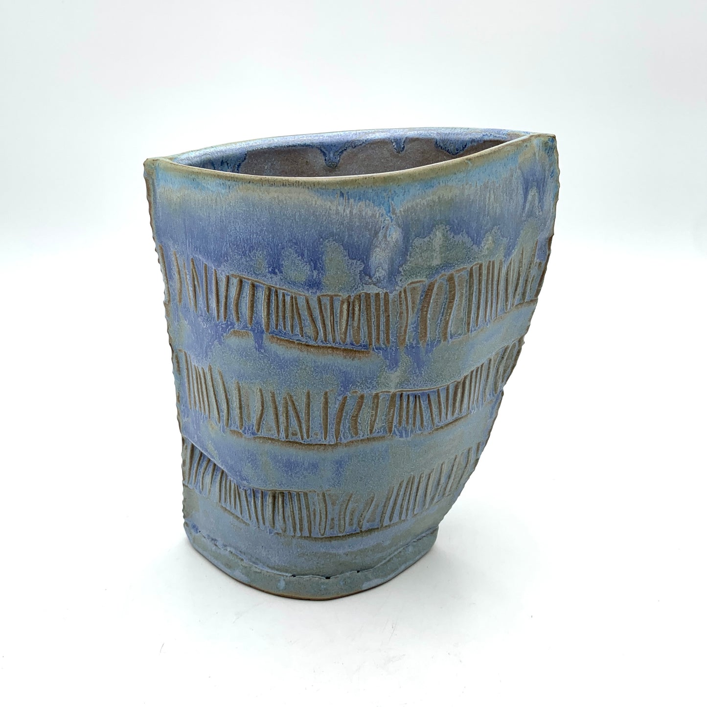 Vase Wide Mouth Blue