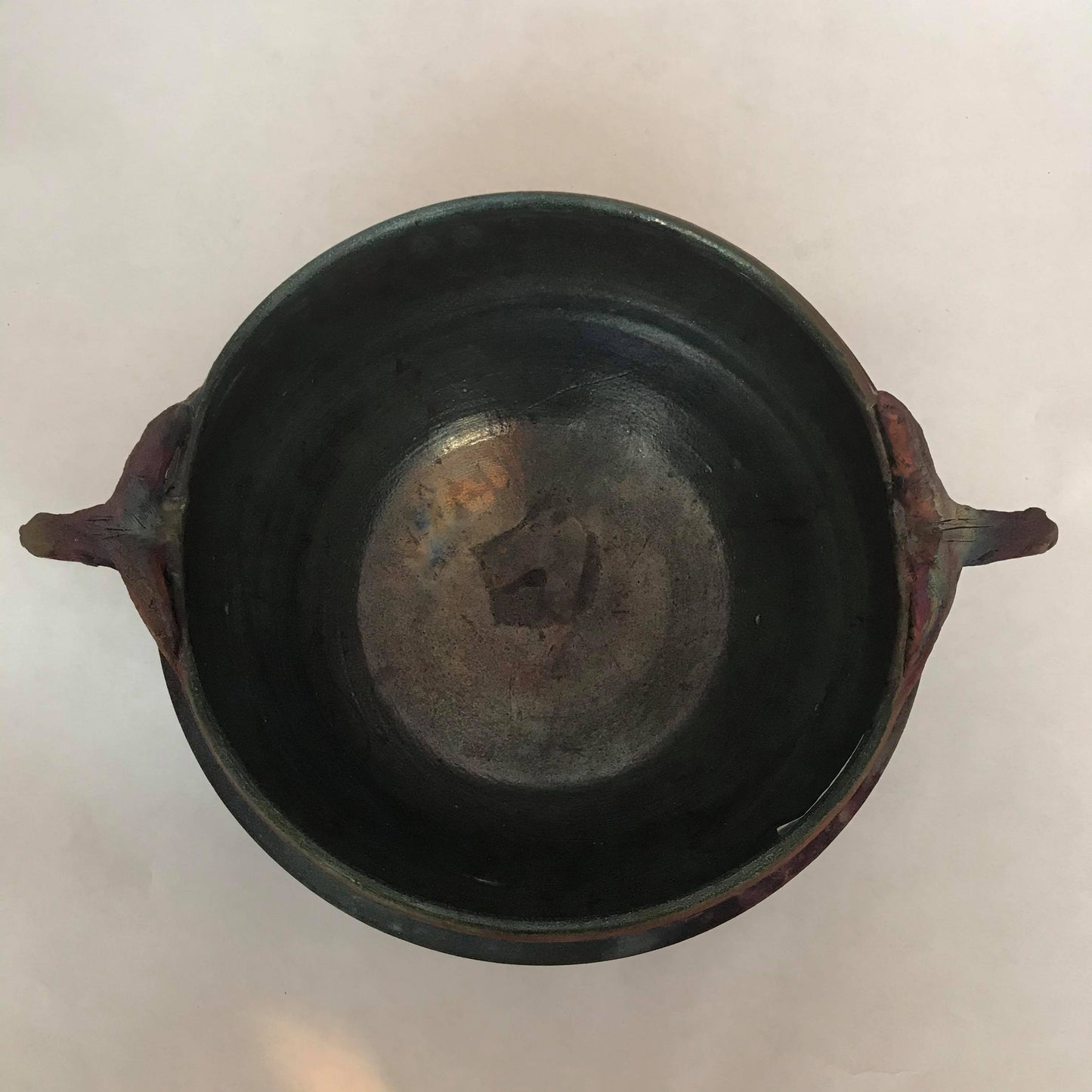 Raku Bowl with Buffalo Head