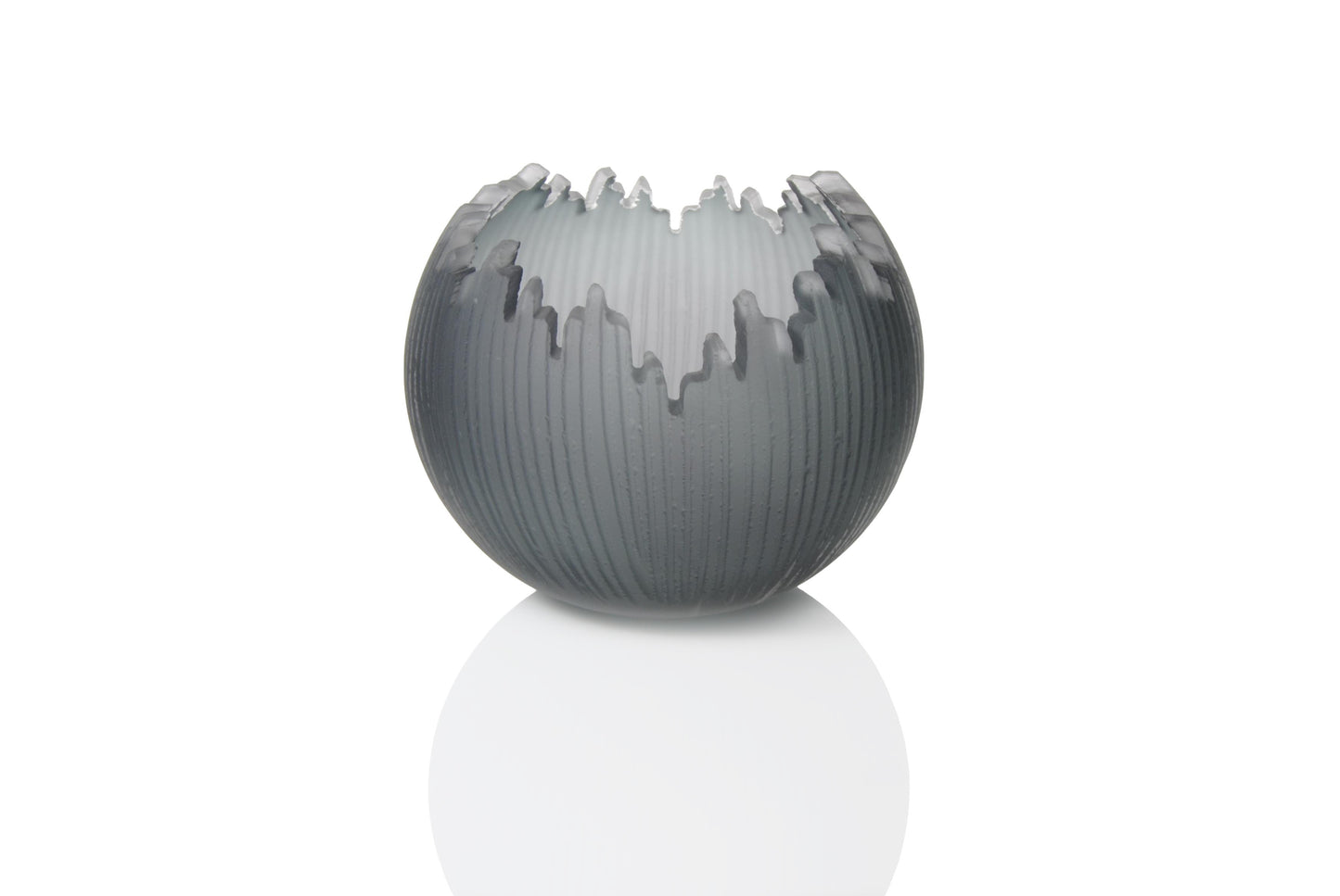 9 Inch Carved Orb Grey