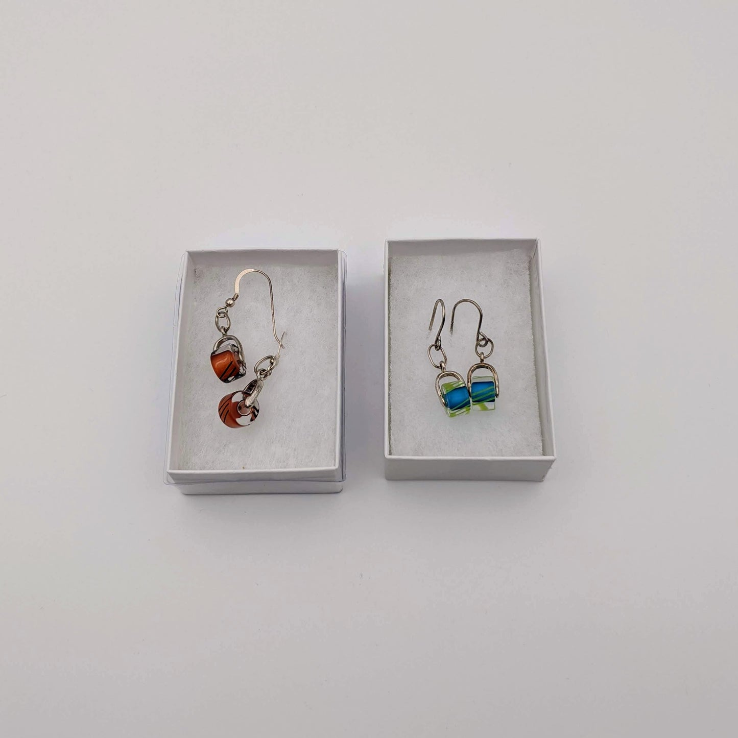 Furnace Bead Small Stirrup Earrings