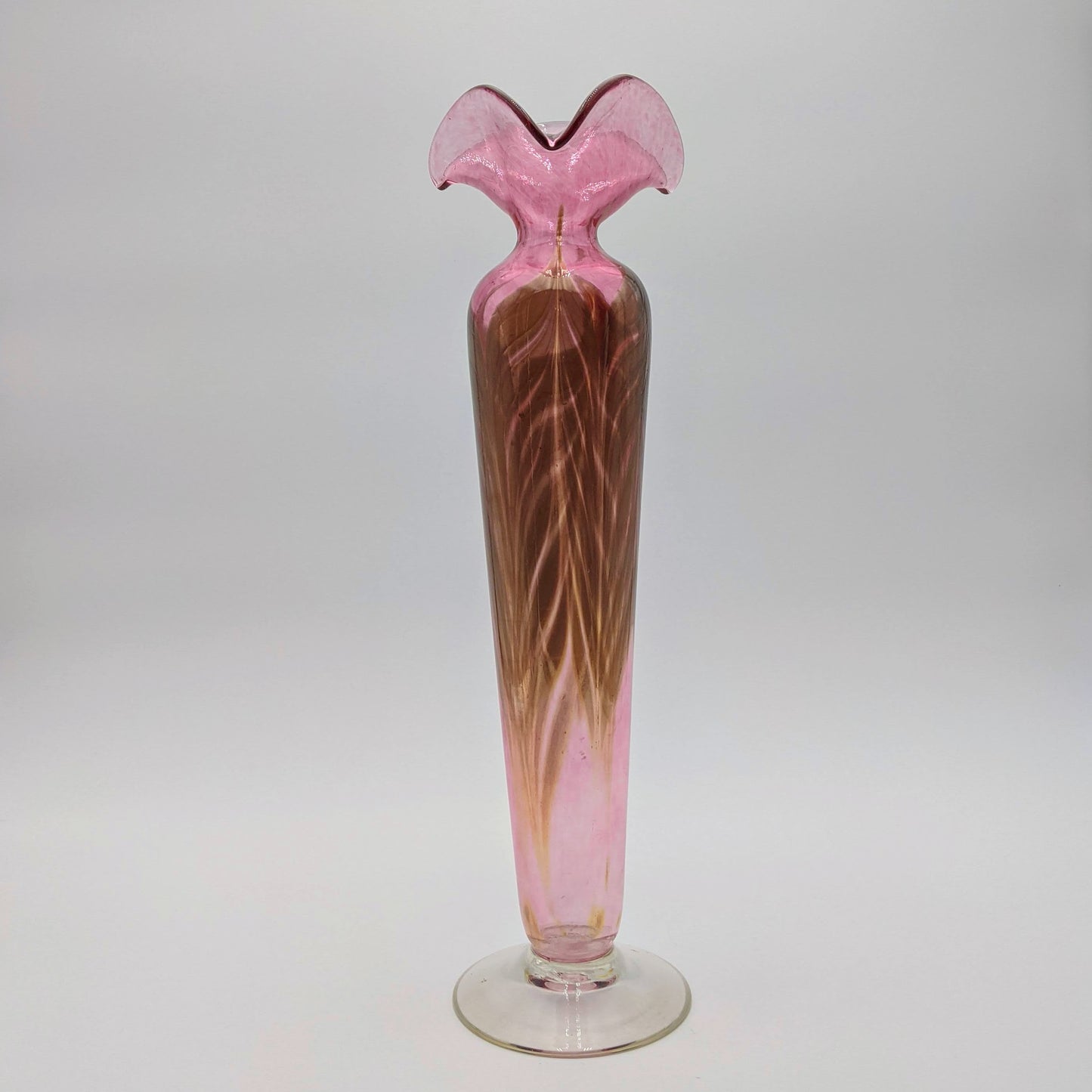 Feather Cranberry Vase