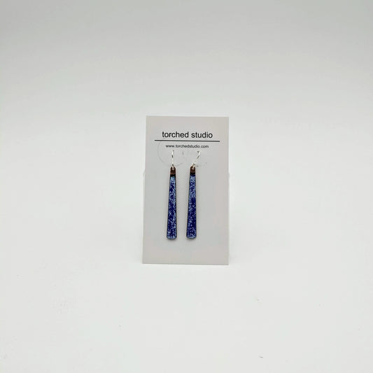 Enamel elongated drop earrings