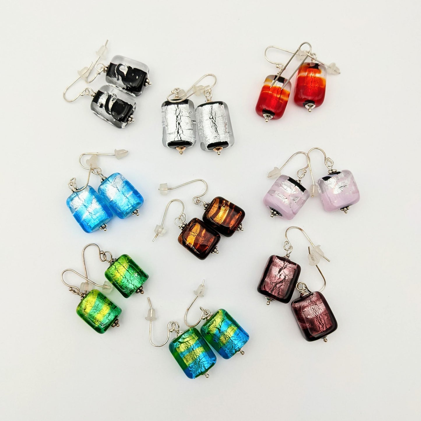 Earrings Silver Foil