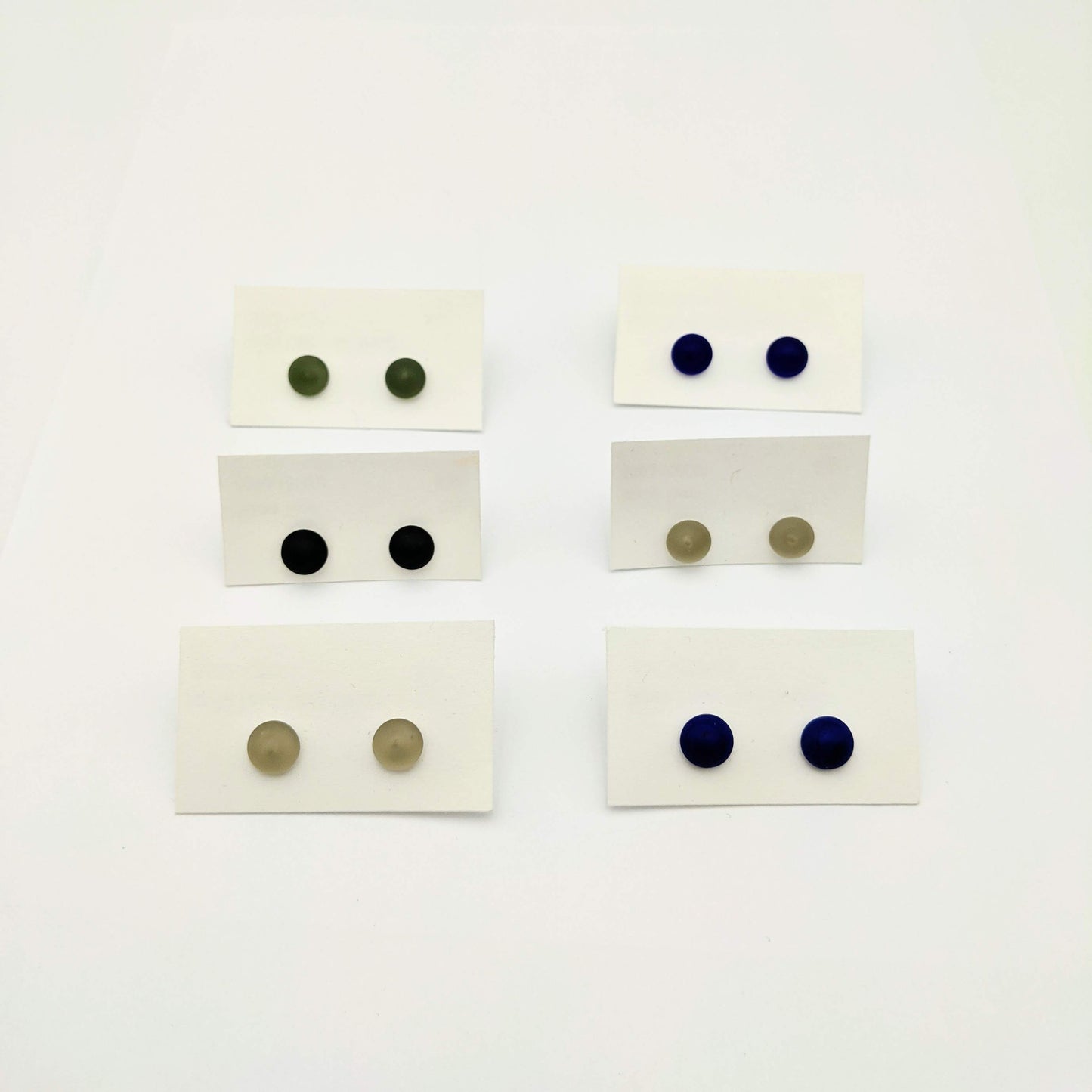 Stud Earrings Glass/Sterling Various Colours