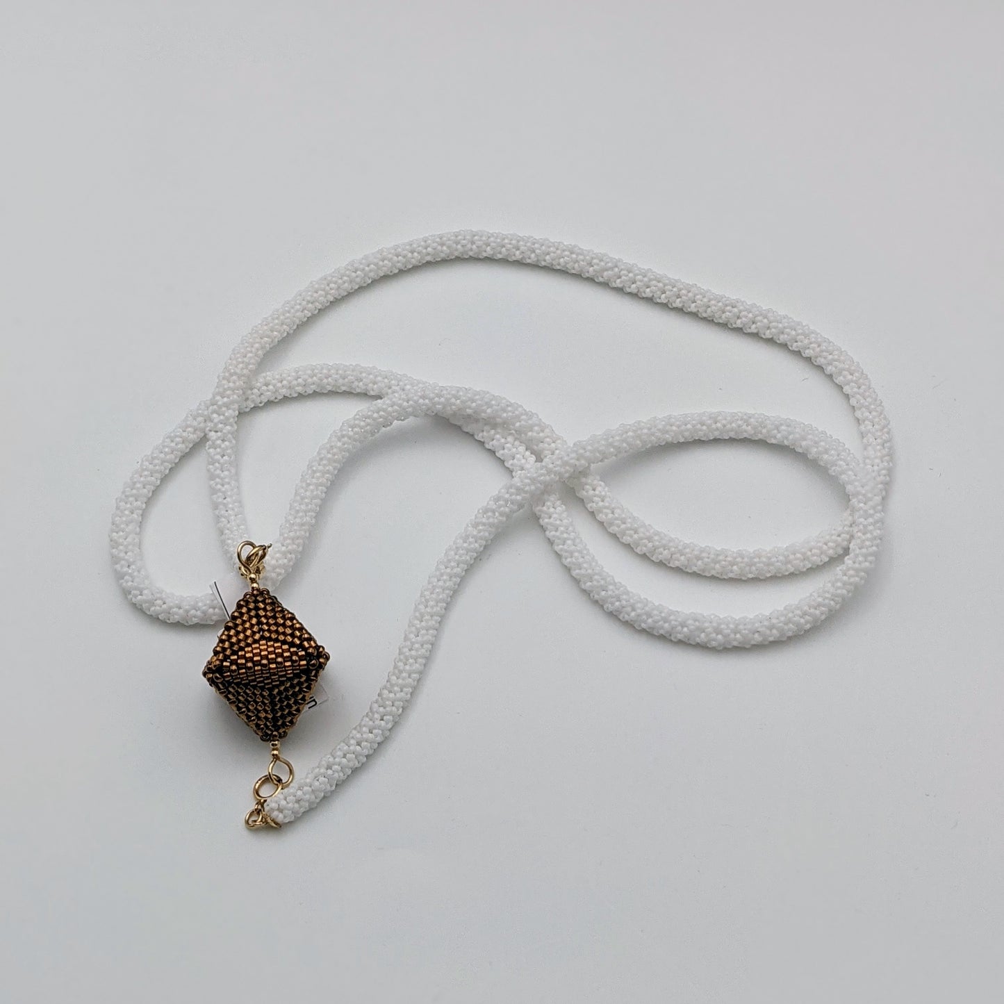 Geo Solid NL White Rope Bronze Octahedron