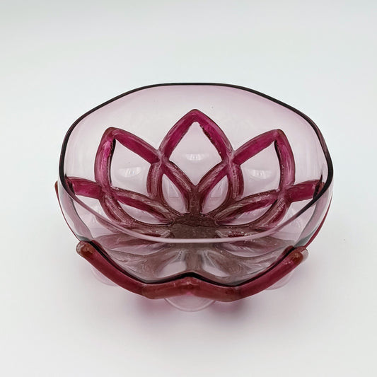 Sculpture Blown Casting Lotus Bowl Pink