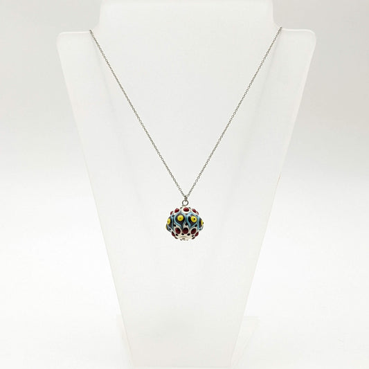 Lampwork Focal Bead with steel chain