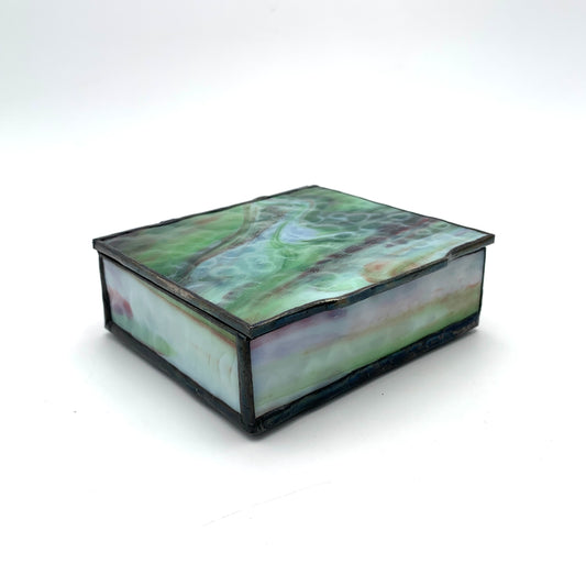 Light Green Rectangle Stained Glass Box