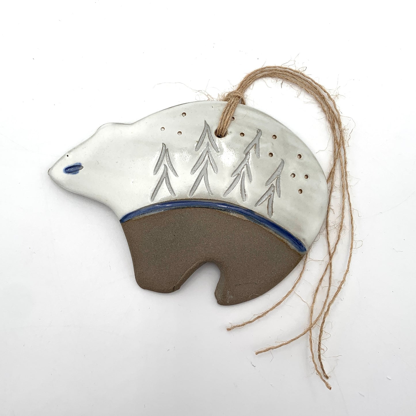 Polar Bear with Winter Landscape Ornament