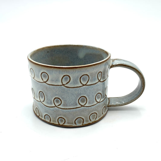 Mug Short White w/ Pattern