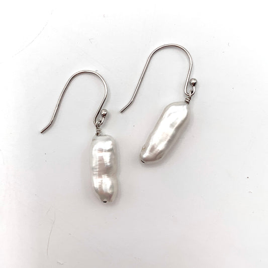 SS Pearl Drop Hook Earrings