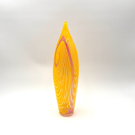 Vase Yellow and Pink Cane Swirl
