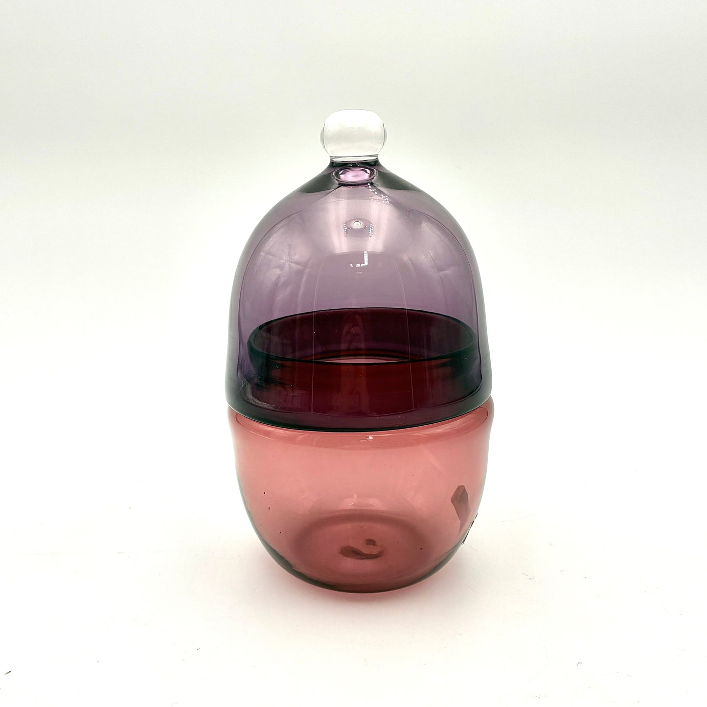 Lidded Vessel Dark Violet/Amethyst 8"