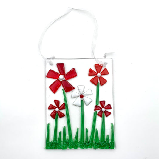 Fused Glass Hanging Flowers