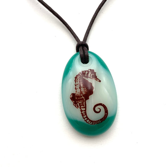 Seahorse Green Necklace