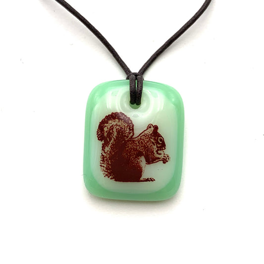 Squirrel Necklace - Light Green