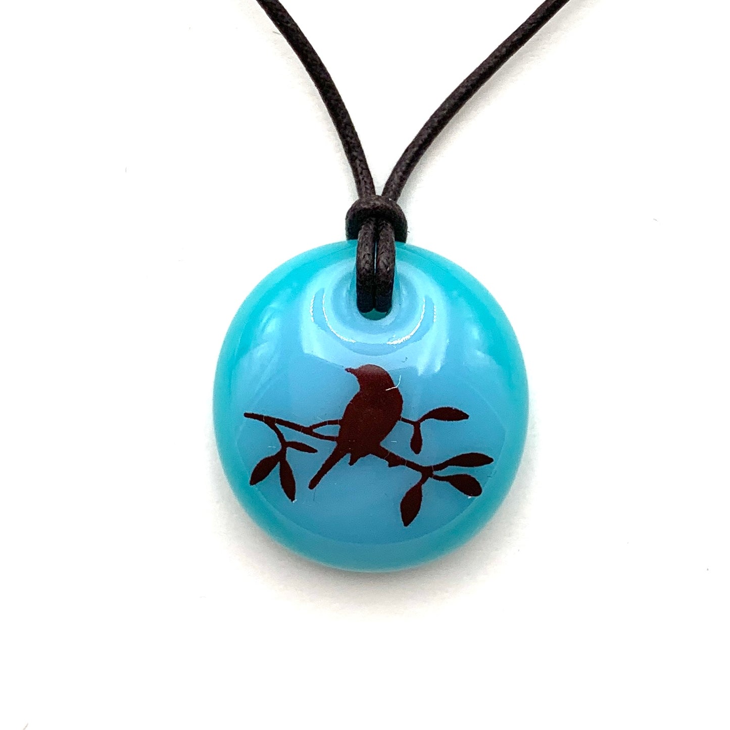 Bird on Branch Necklace - Turquoise