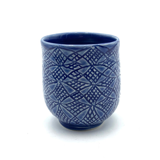 Cup Carved Dark Blue