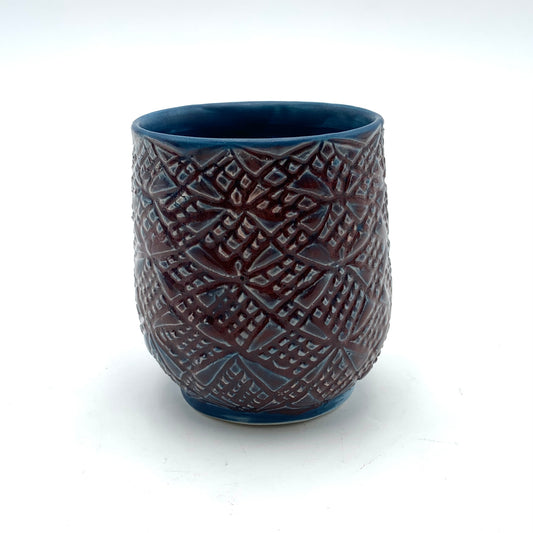 Cup Carved Purple Blue