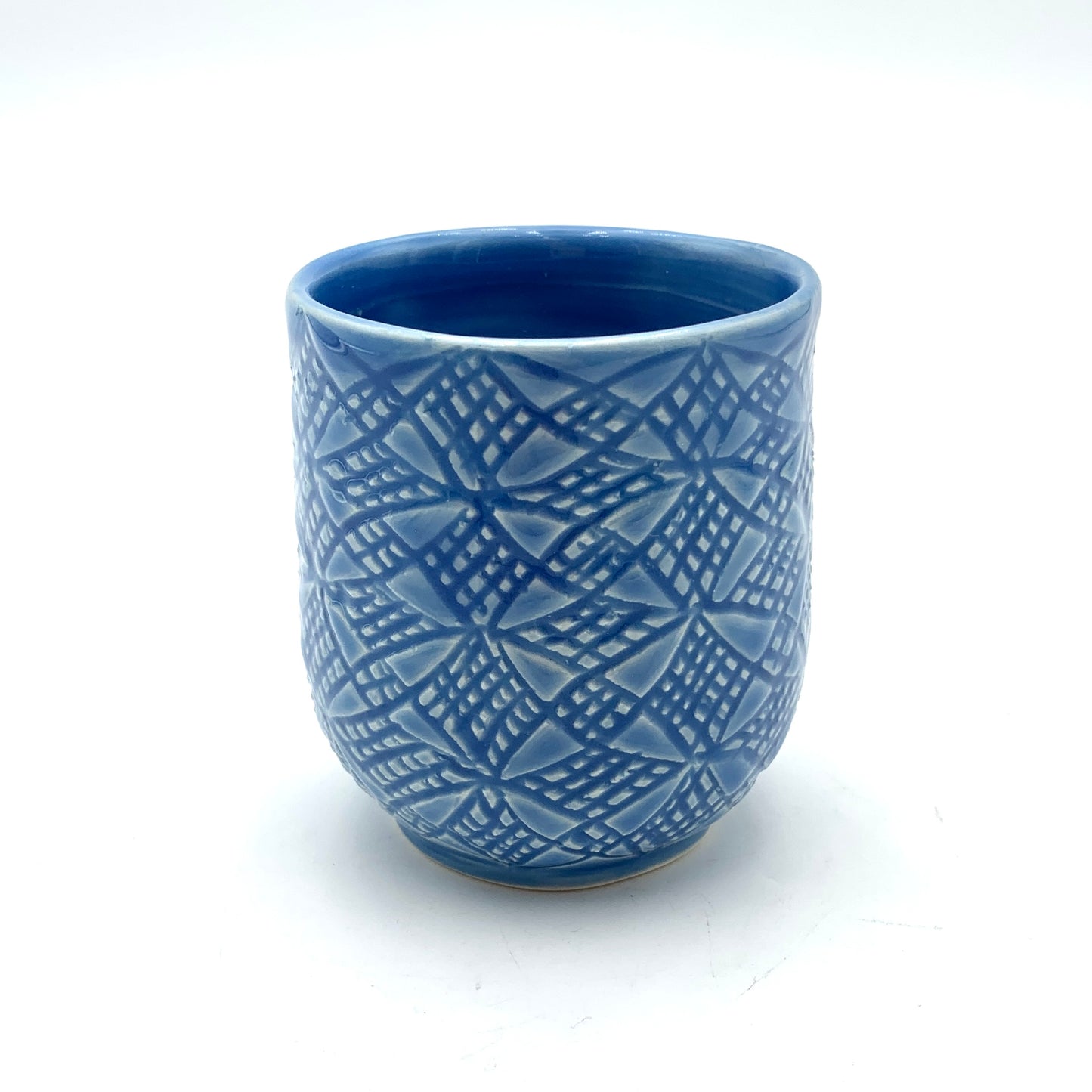 Cup Carved Sky Blue