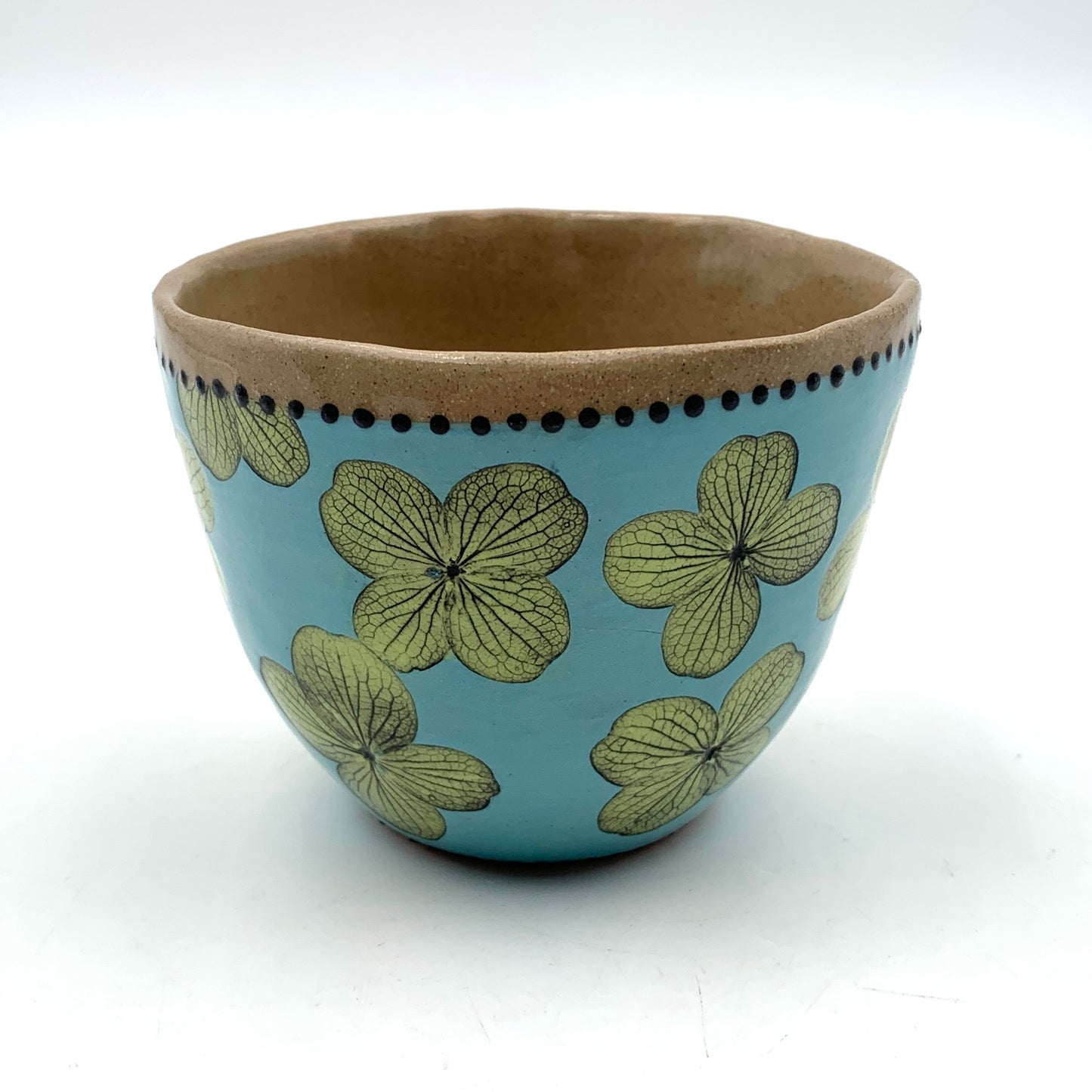 Slip Leaves Round Bowl/Vase