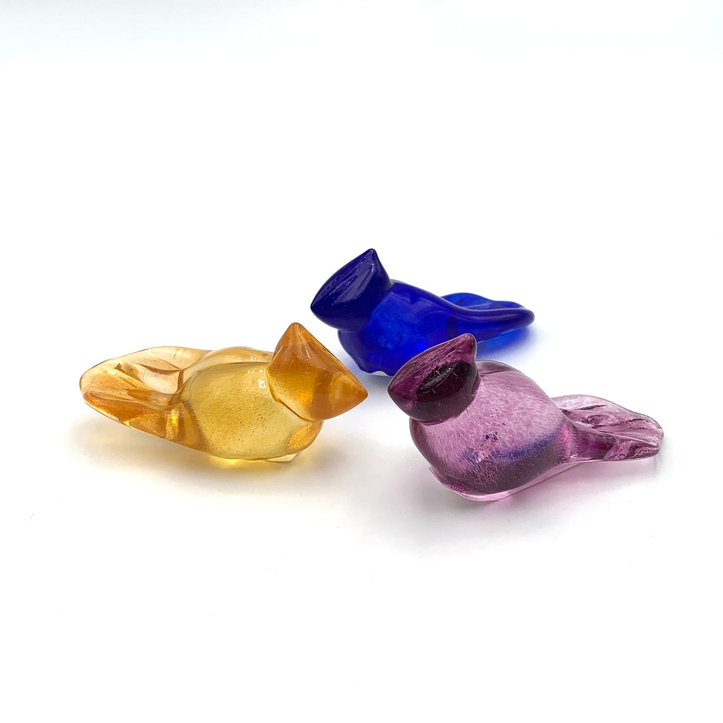 3 Inch Colourful Glass Birds