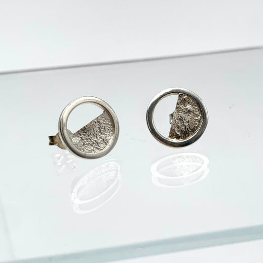 SS Round Reticulated Stud Earrings