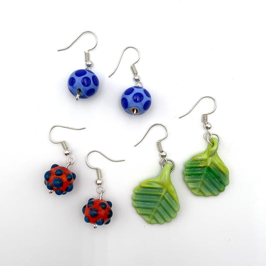 Earrings Pressed Glass