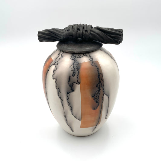 Horsehair Lidded Jar Two-Tone