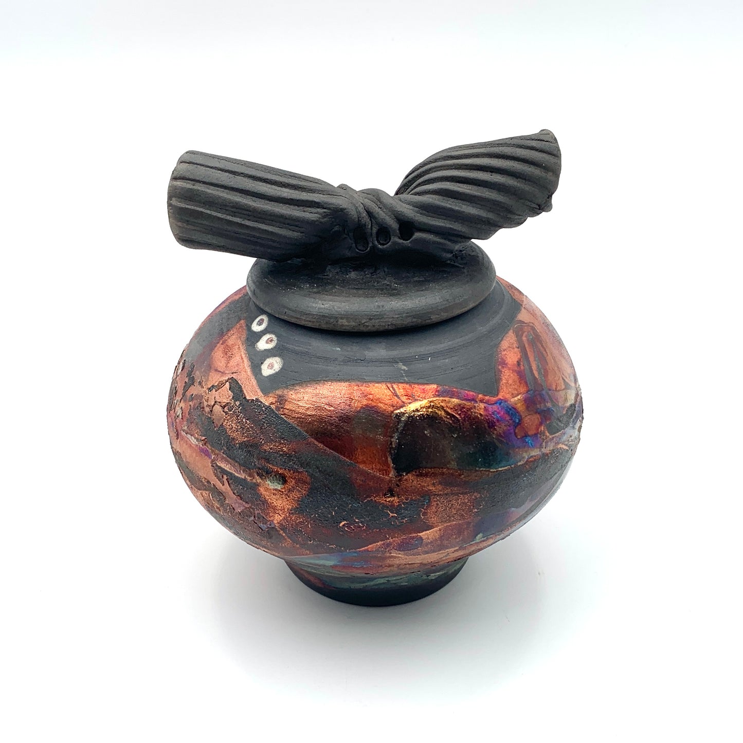 Raku Luster Covered Jar Small