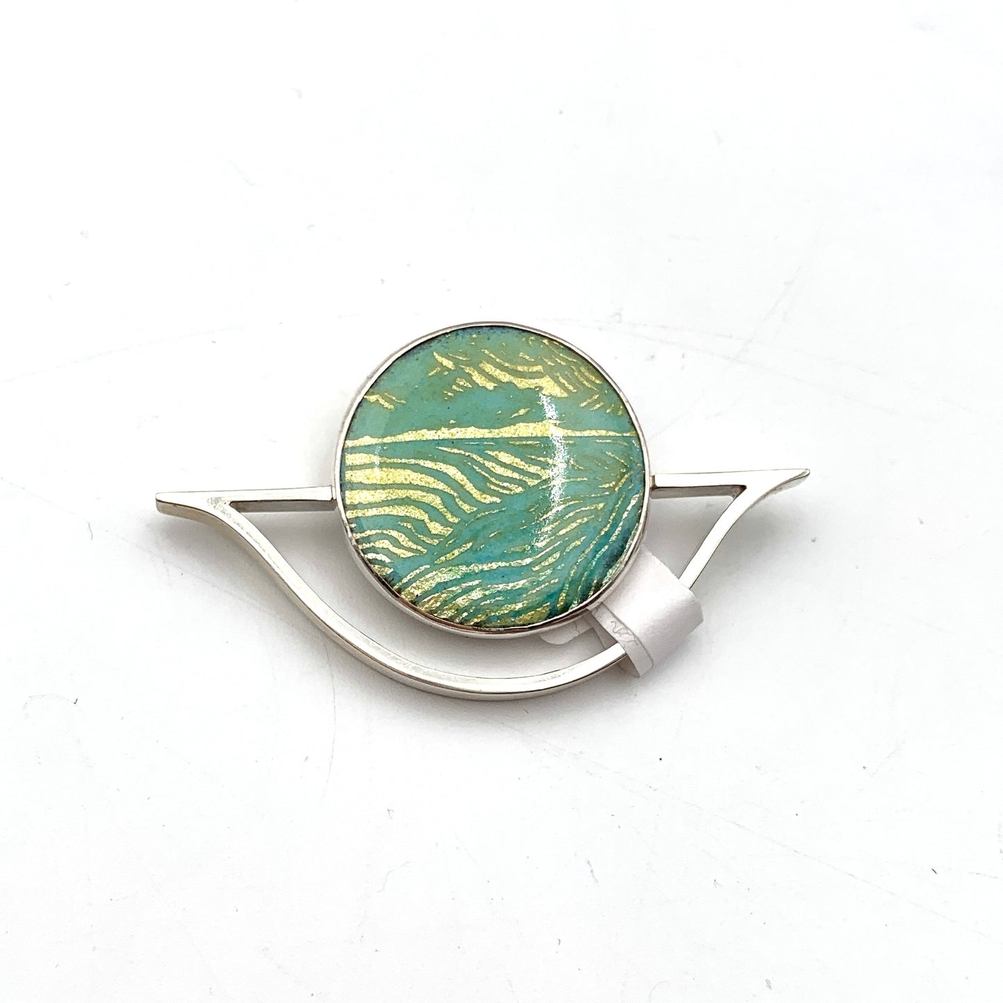 Engraved Golden Foil Field Brooch