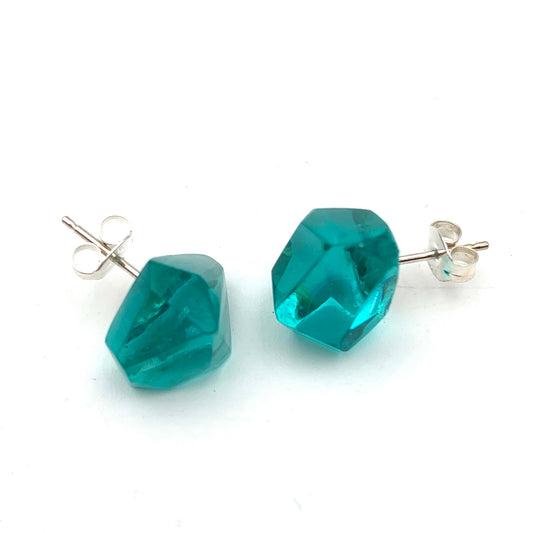 Faceted Crystal Earrings- Jade Green