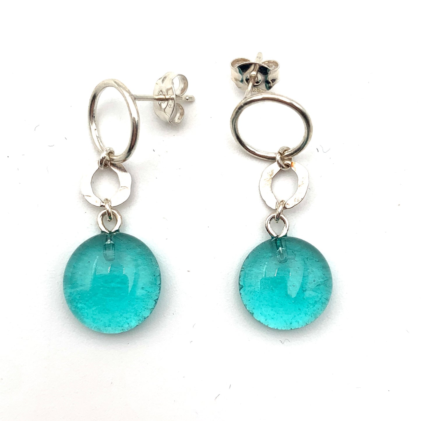 Lollipop Drop Crystal - Glass and Sterling Silver Earrings