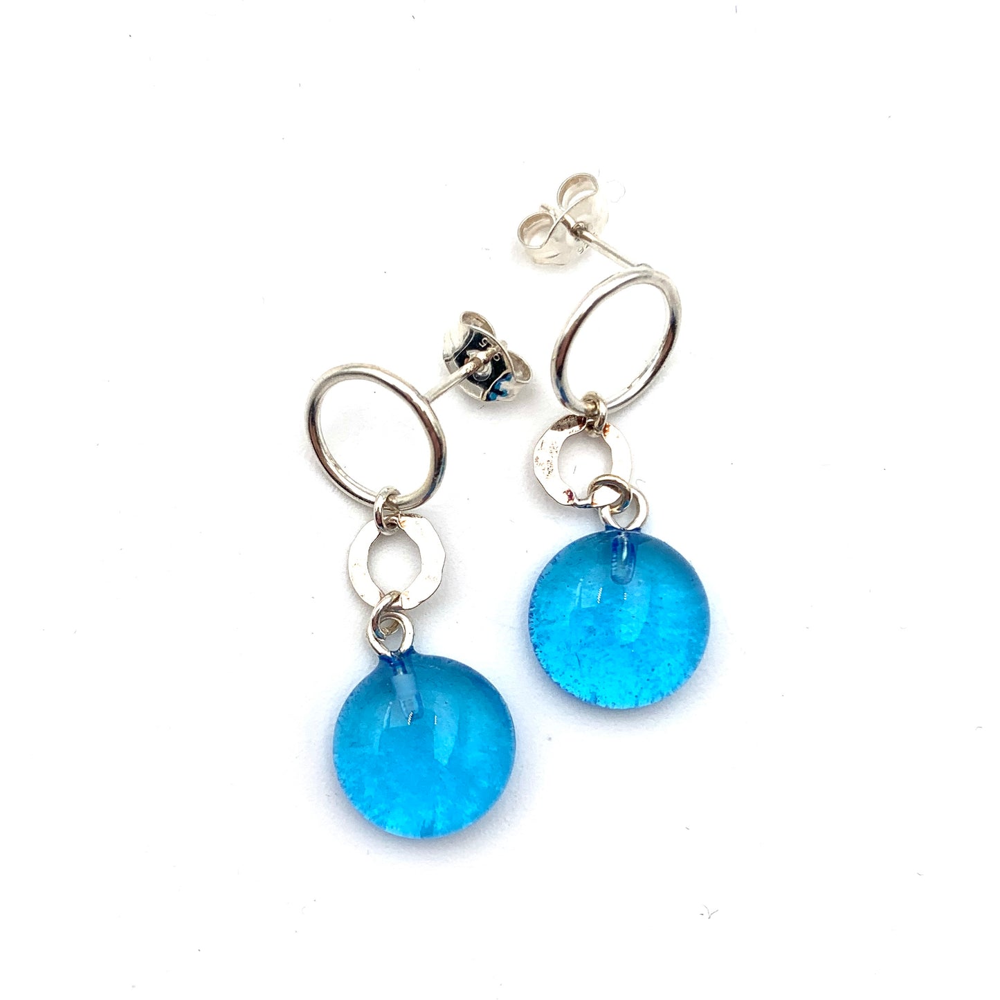 Lollipop Drop Crystal - Glass and Sterling Silver Earrings