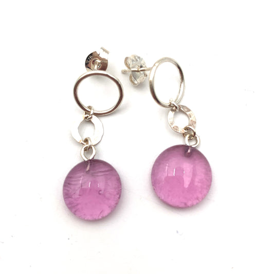 Lollipop Drop Crystal - Glass and Sterling Silver Earrings