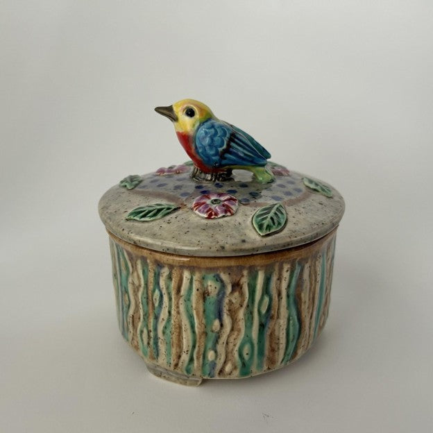 Covered Jar with Bird Lid