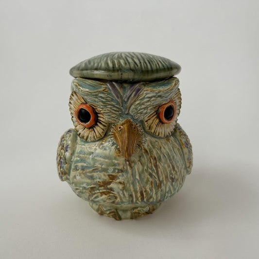 Covered Owl Jar 1
