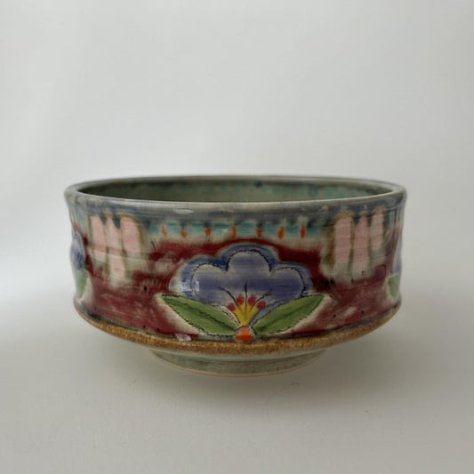 Bowl with Purple Flowers