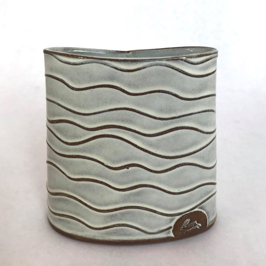Narrow Vase w/ Textured Wave Pattern