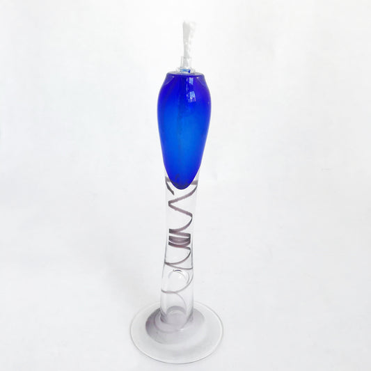 Oil Lamp-Tall, Cobalt Blue