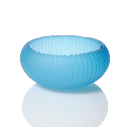 7 Inch Aqua Glass Bowl