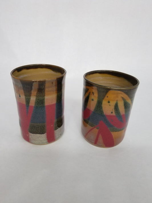 Large Cup - Red and Brown